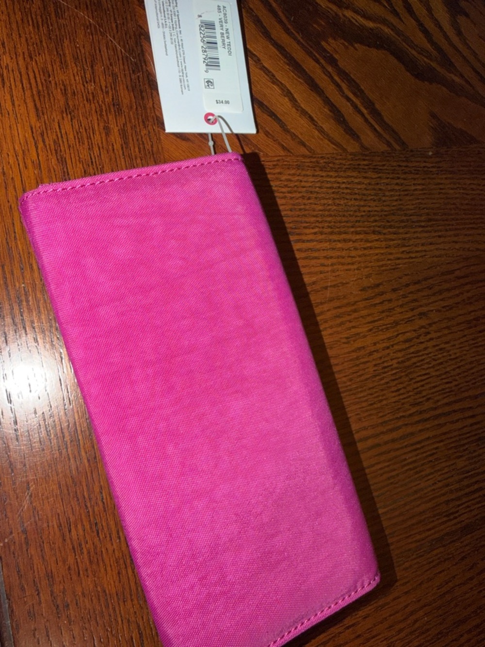 Kipling Hot Pink Canvas Fold Wallet - Picture 3 of 10